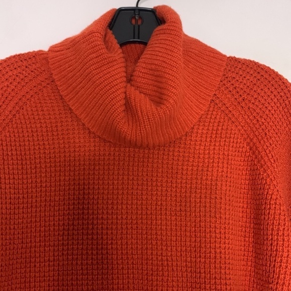 Madewell autumn orange net split back cowl neck sweater women’s small - Picture 4 of 7
